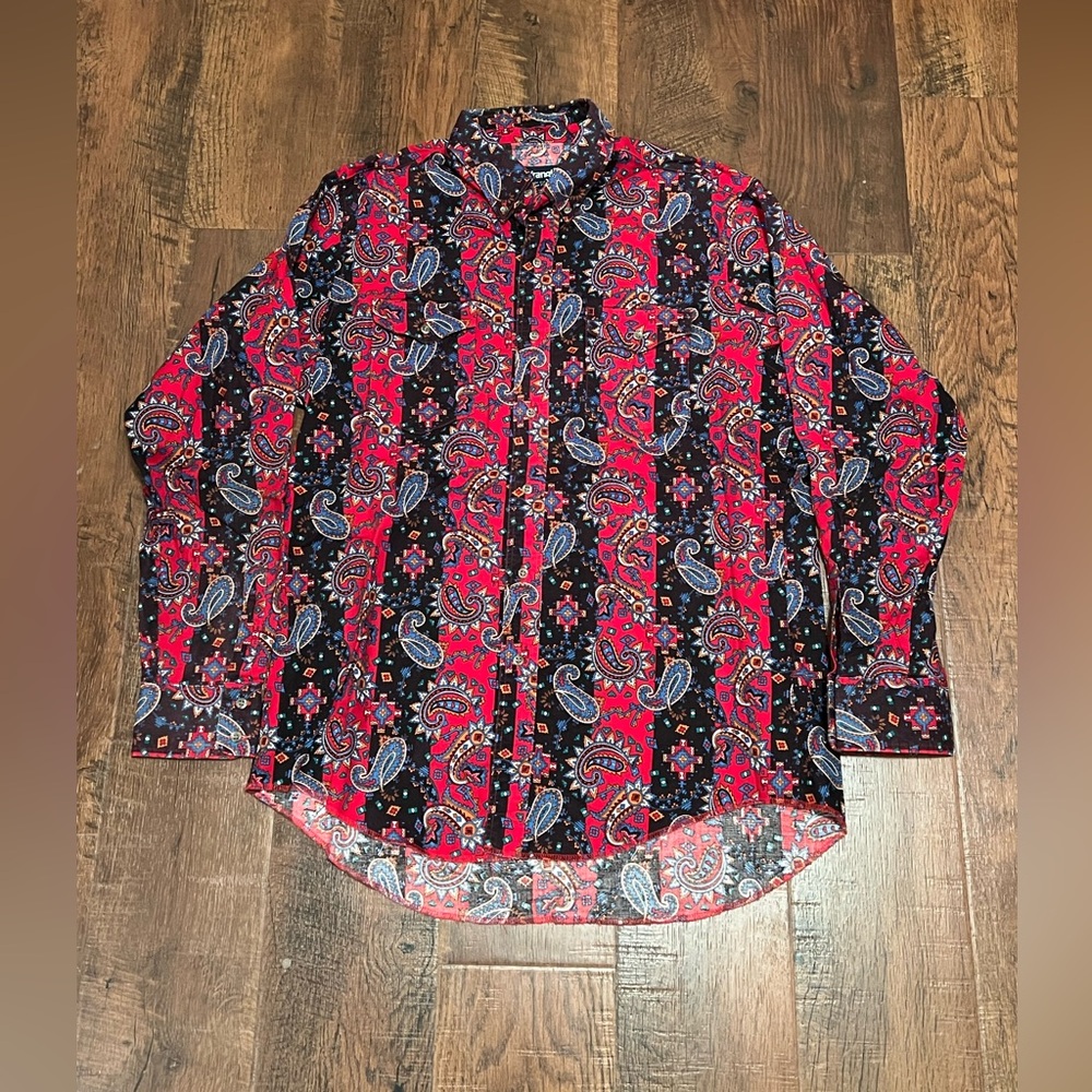 Vintage Wrangler Western Paisley Cowboy Brushpopper